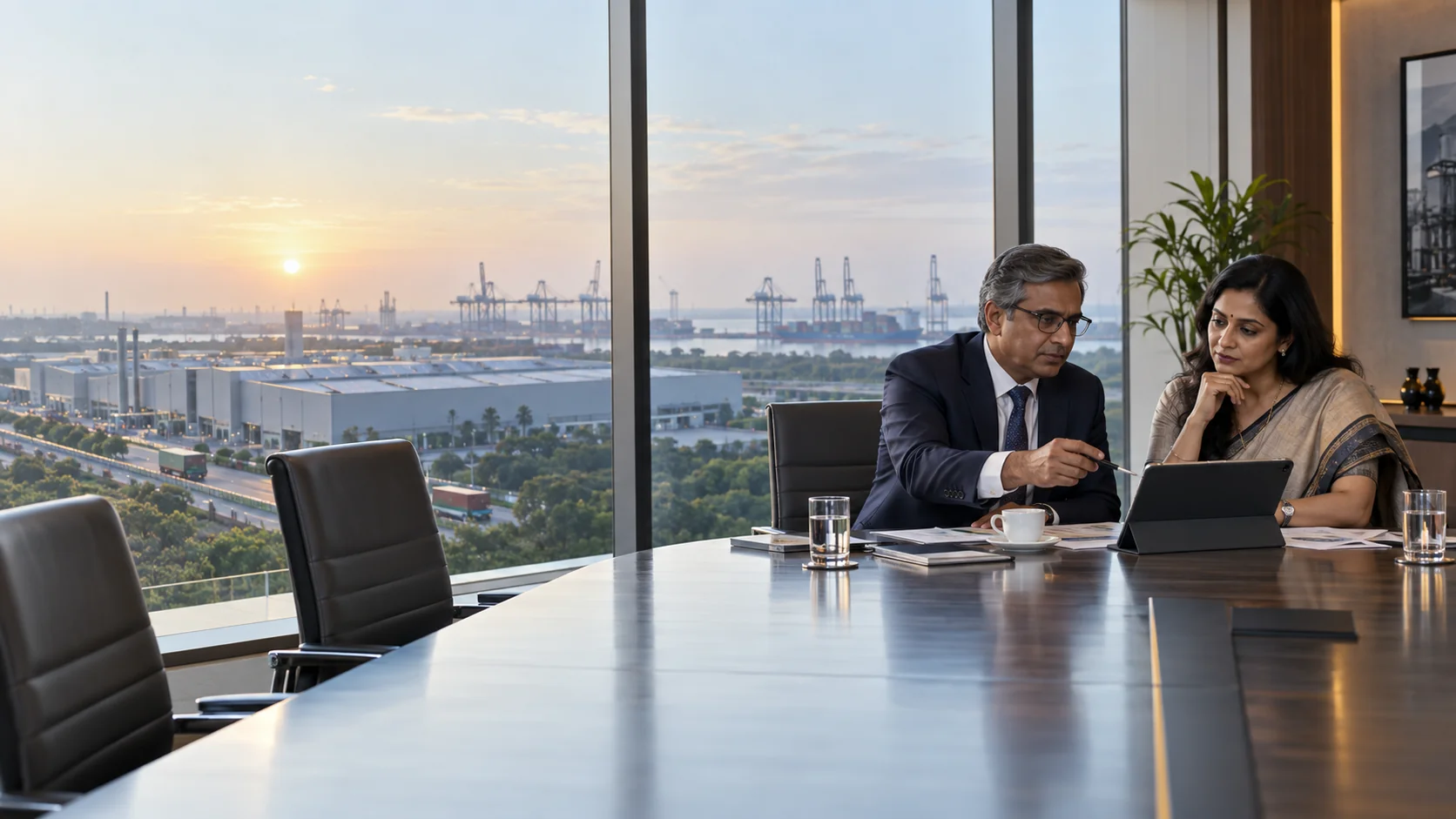 Indian business leaders discussing a working-capital strategy